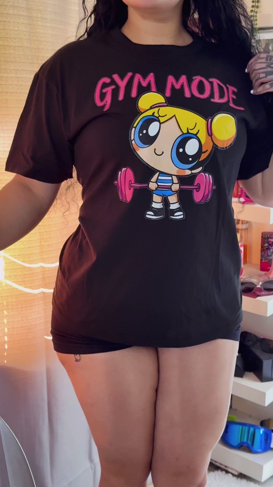 Camiseta de dibujo animado camiseta de cuello redondo, con con estampado, Top, casual manga, corta de mujer, modo gym